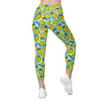 Lemon Pattern Leggings With Pockets