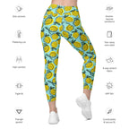 Lemon Pattern Leggings With Pockets
