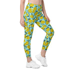 Lemon Pattern Leggings With Pockets