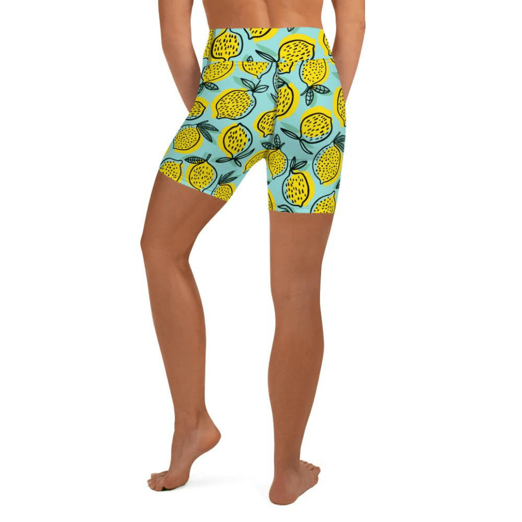Lemon Pattern Yoga Shorts
