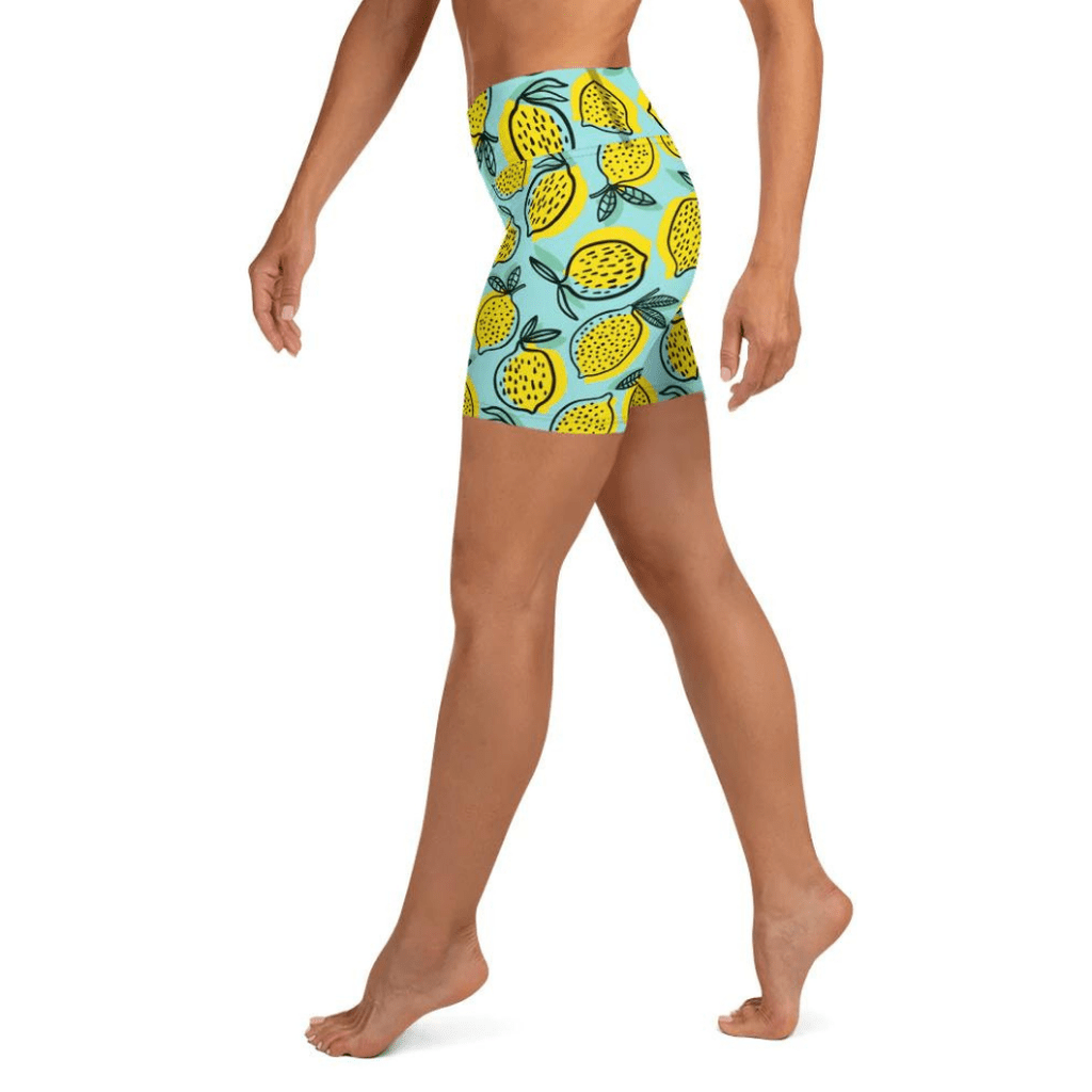 Lemon Pattern Yoga Shorts