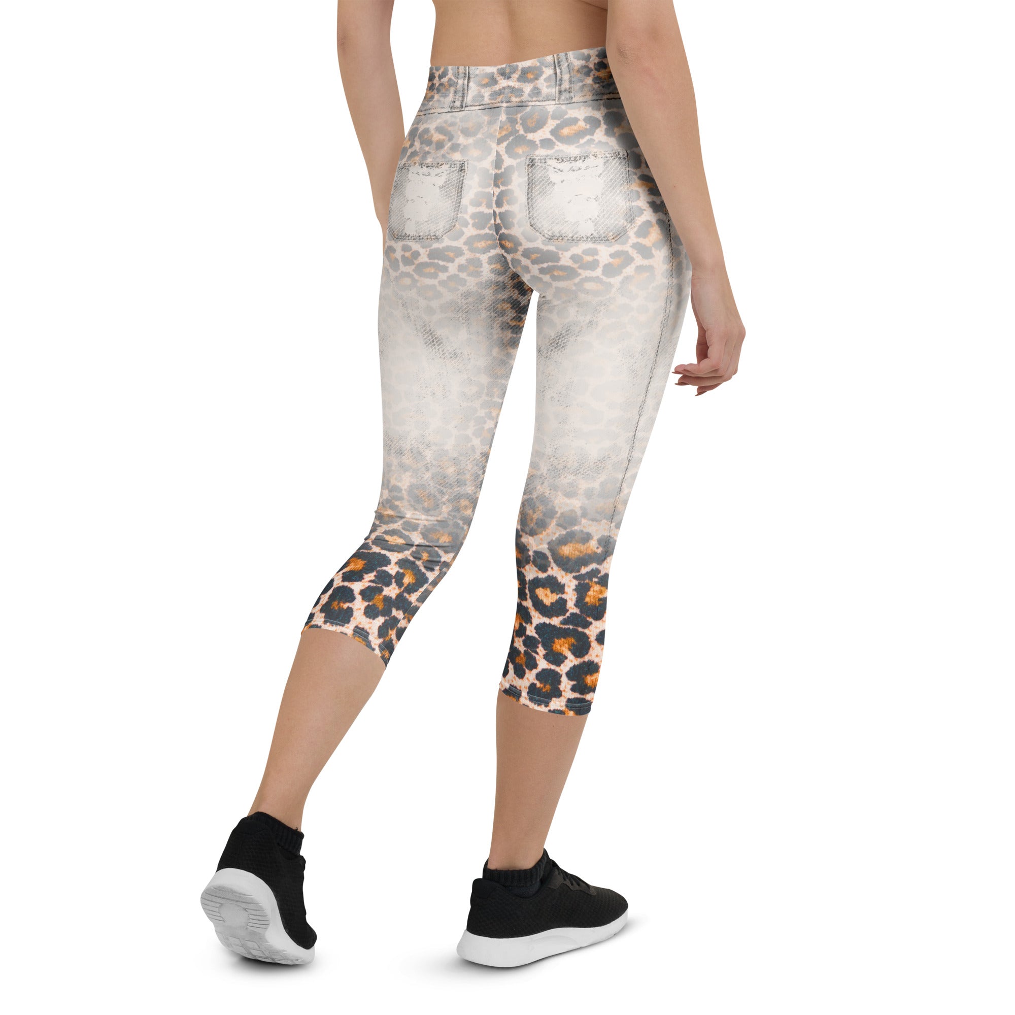 Leopard Denim Print Capris