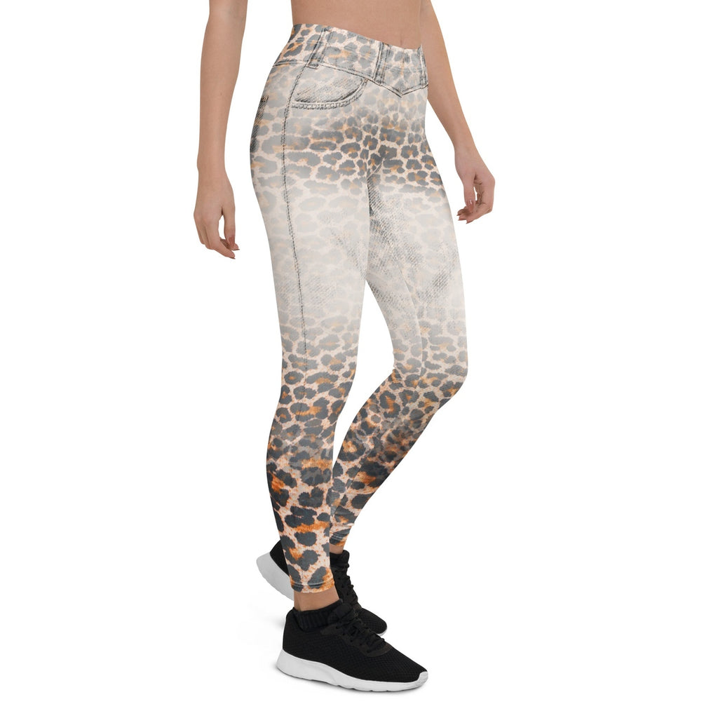 Leopard Denim Print Leggings