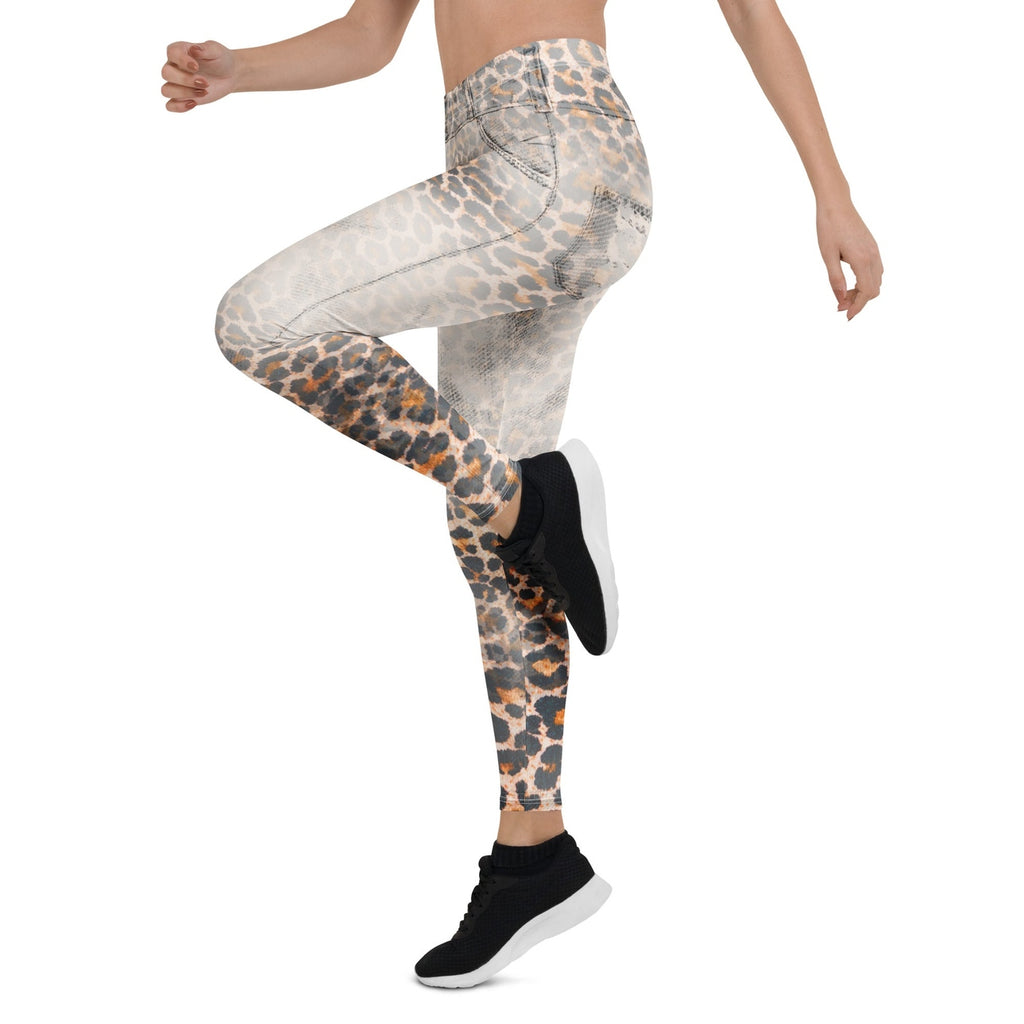 Leopard Denim Print Leggings