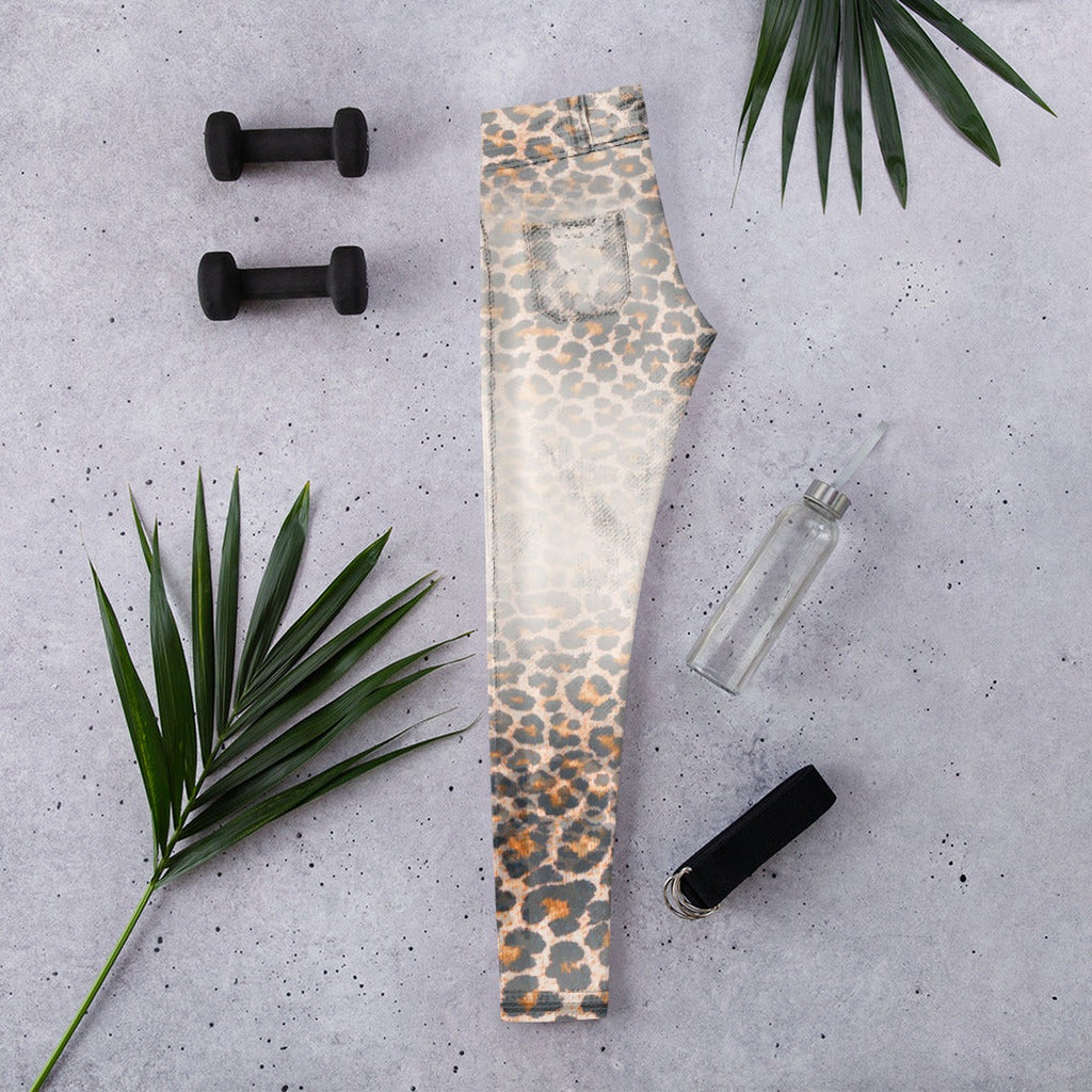 Leopard Denim Print Leggings