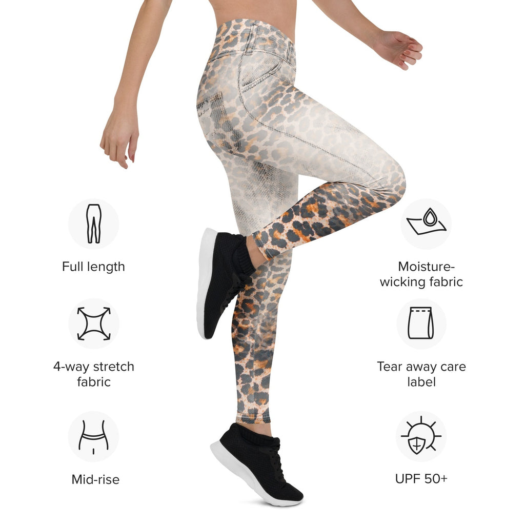 Leopard Denim Print Leggings
