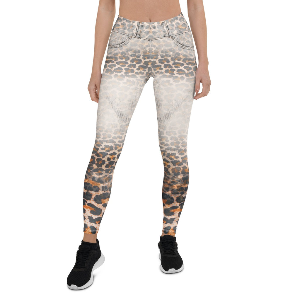 Leopard Denim Print Leggings
