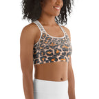 Leopard Denim Print Sports Bra