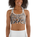 Leopard Denim Print Sports Bra
