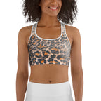 Leopard Denim Print Sports Bra