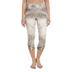 Leopard Denim Print Yoga Capris
