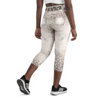 Leopard Denim Print Yoga Capris