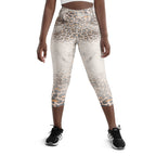 Leopard Denim Print Yoga Capris