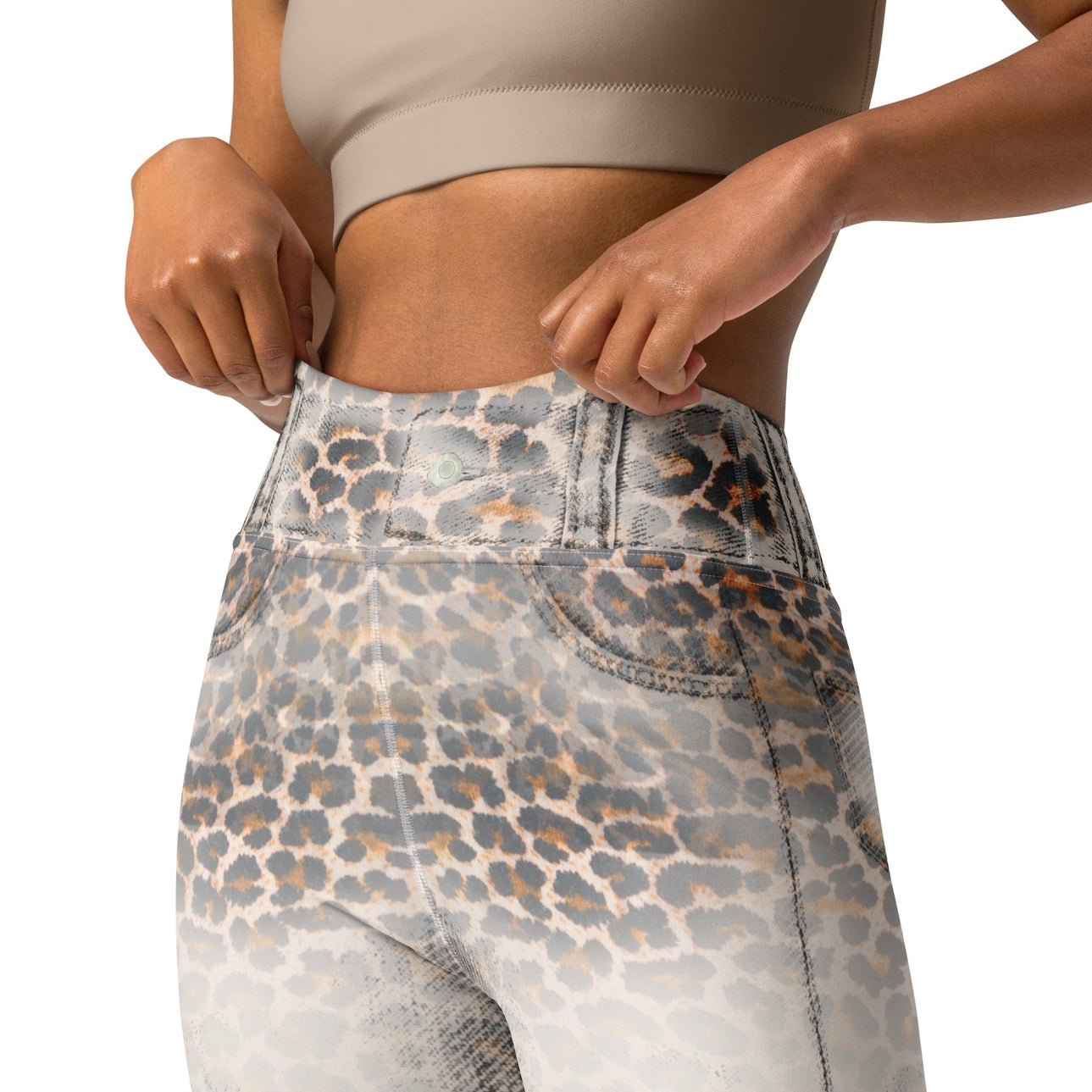 Leopard Denim Print Yoga Leggings