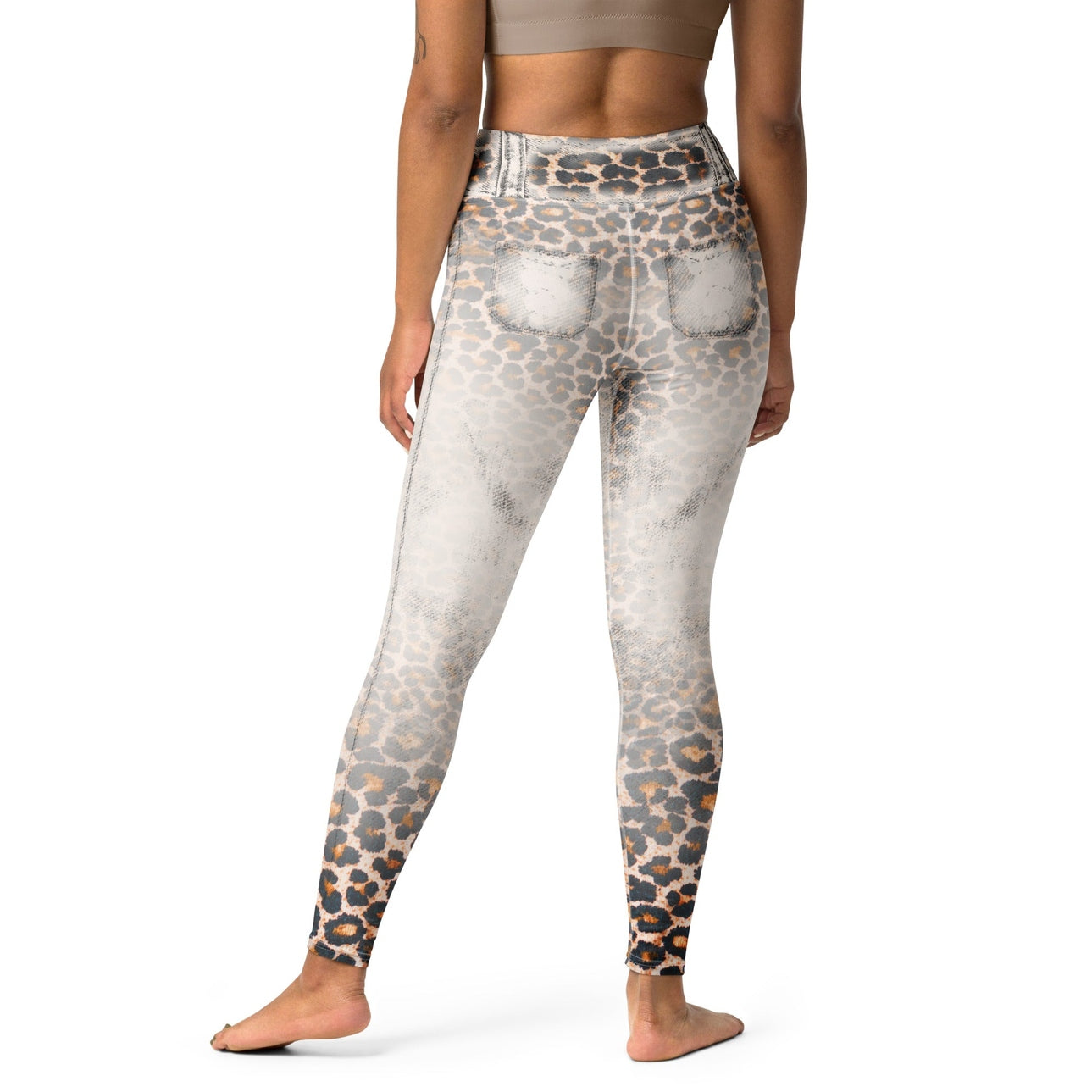 Leopard Denim Print Yoga Leggings