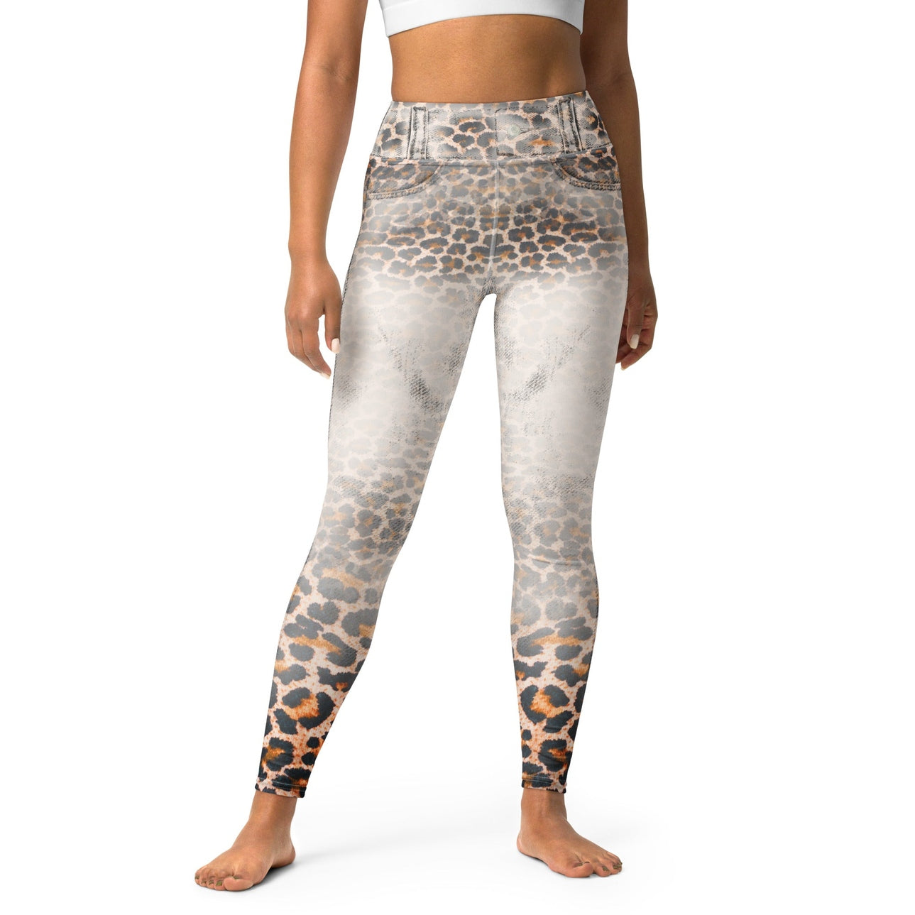 Leopard Denim Print Yoga Leggings