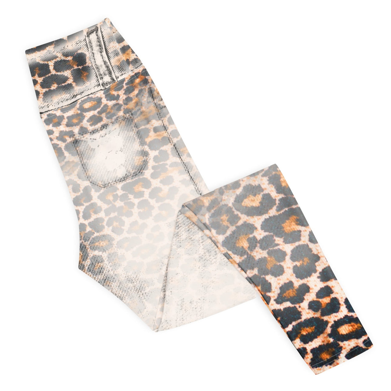Leopard Denim Print Yoga Leggings