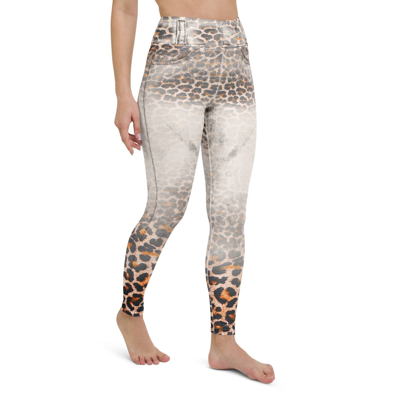 Leopard Denim Print Yoga Leggings