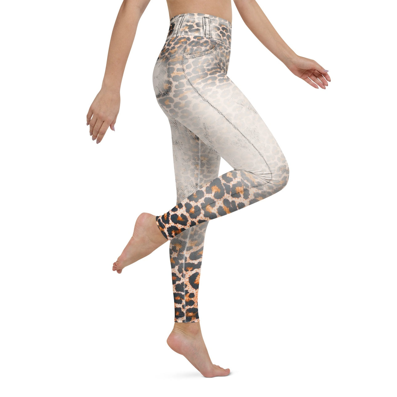 Leopard Denim Print Yoga Leggings