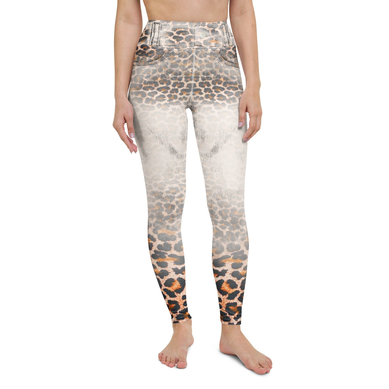 Leopard Denim Print Yoga Leggings