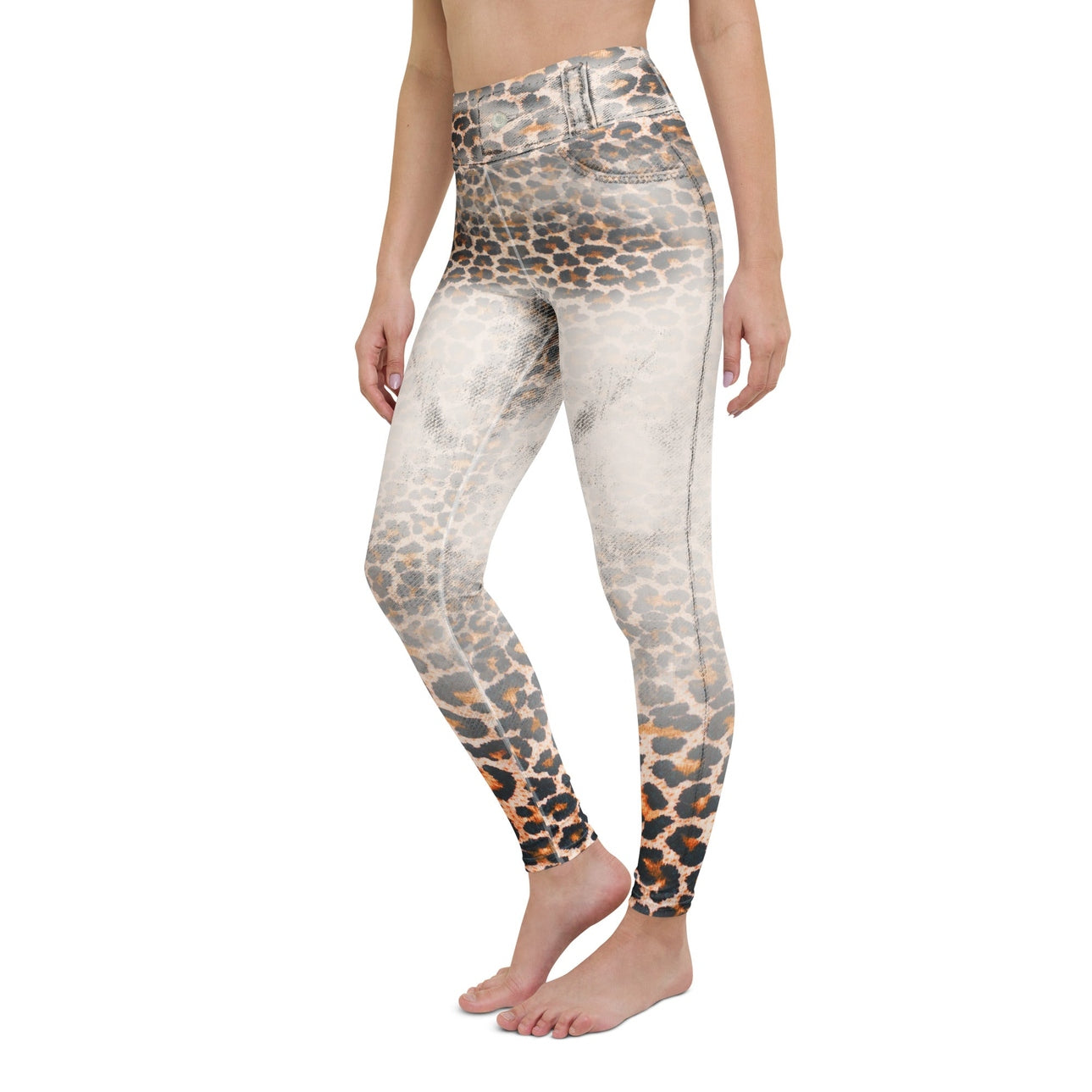 Leopard Denim Print Yoga Leggings