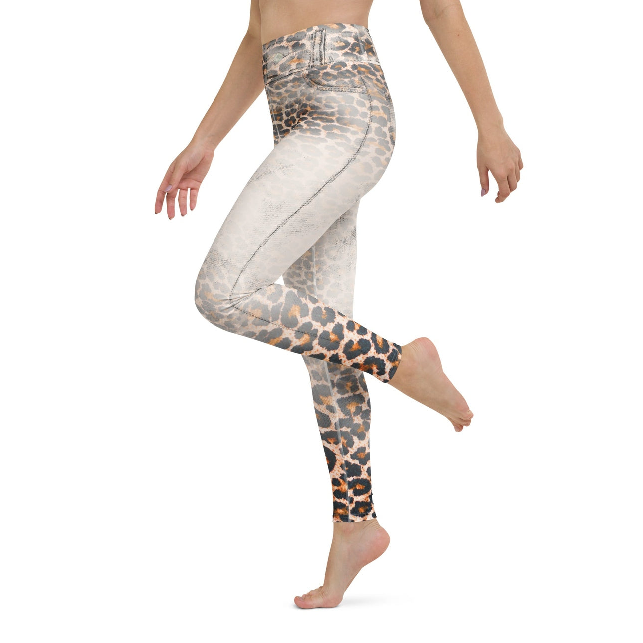 Leopard Denim Print Yoga Leggings