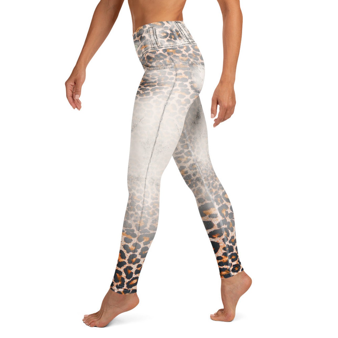 Leopard Denim Print Yoga Leggings
