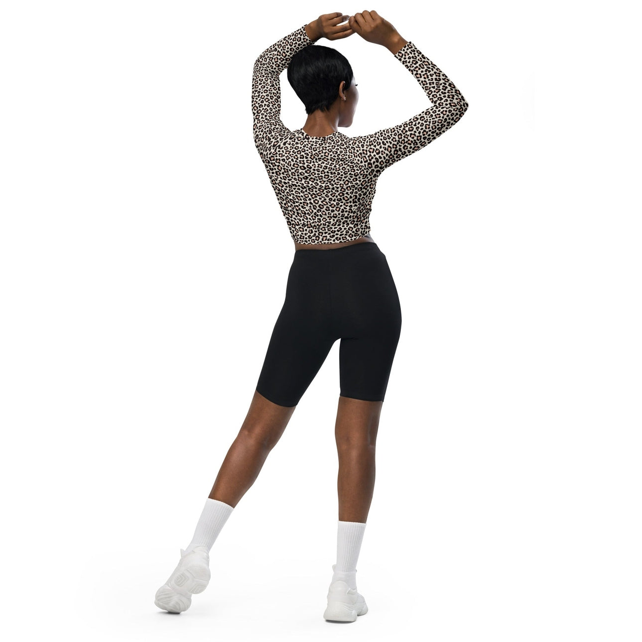 Leopard Recycled Long-sleeve Crop Top