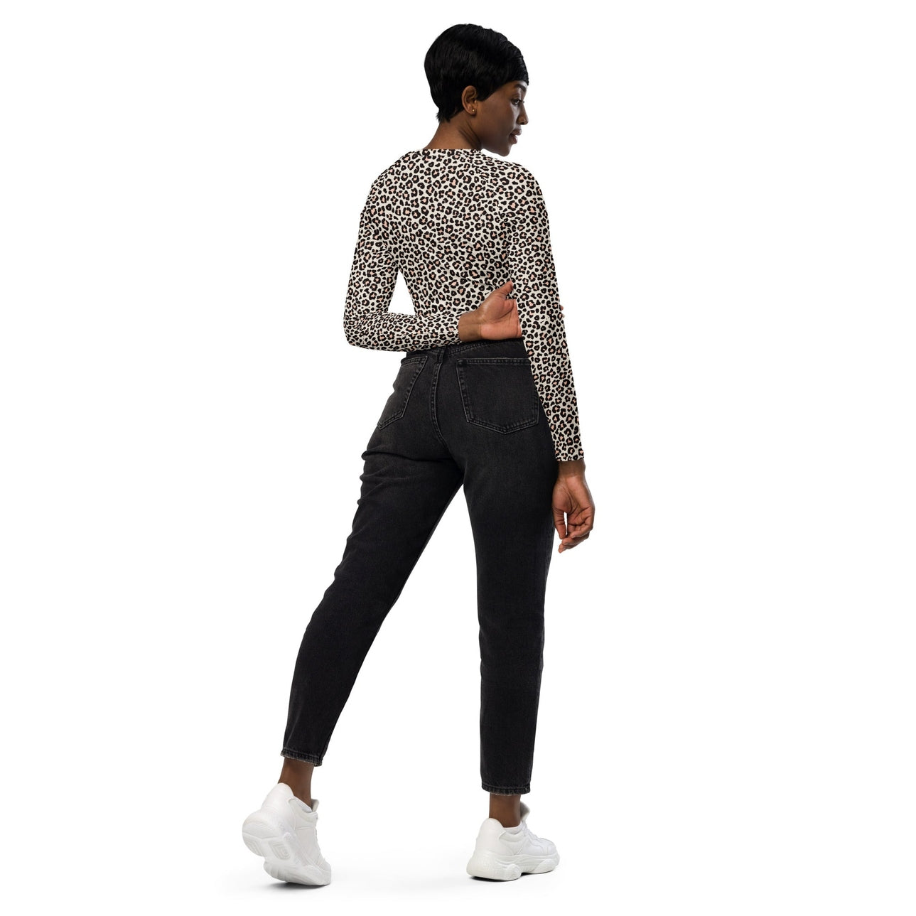 Leopard Recycled Long-sleeve Crop Top