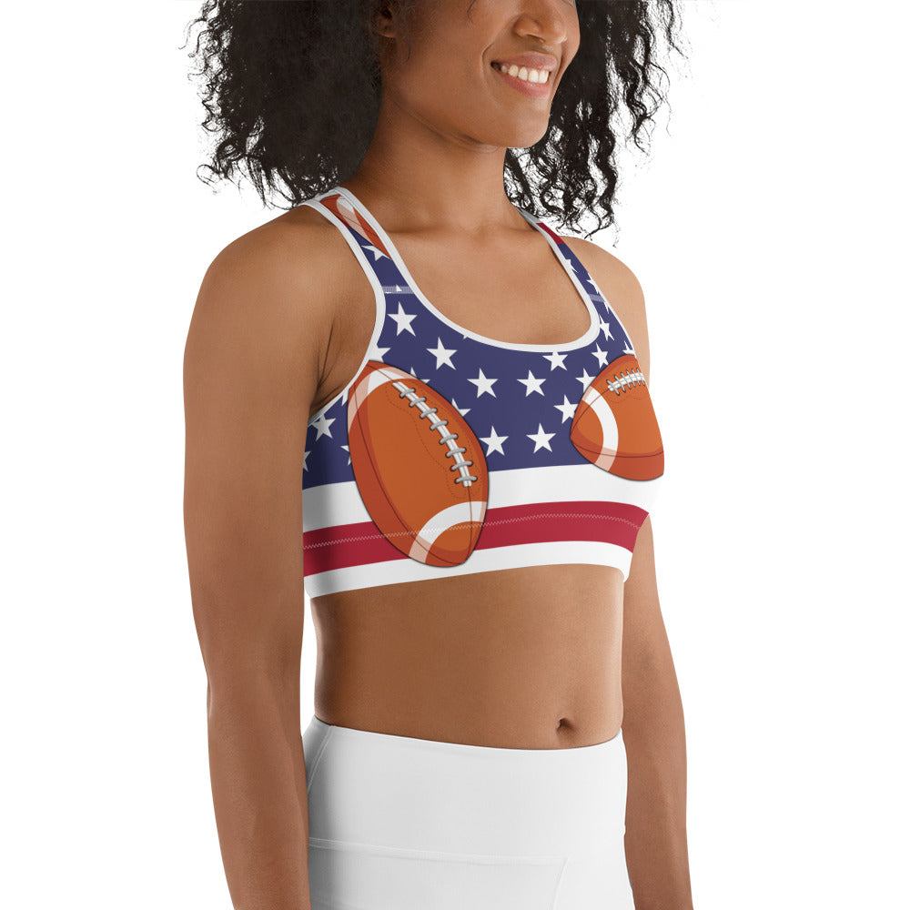 Love Football Sports Bra