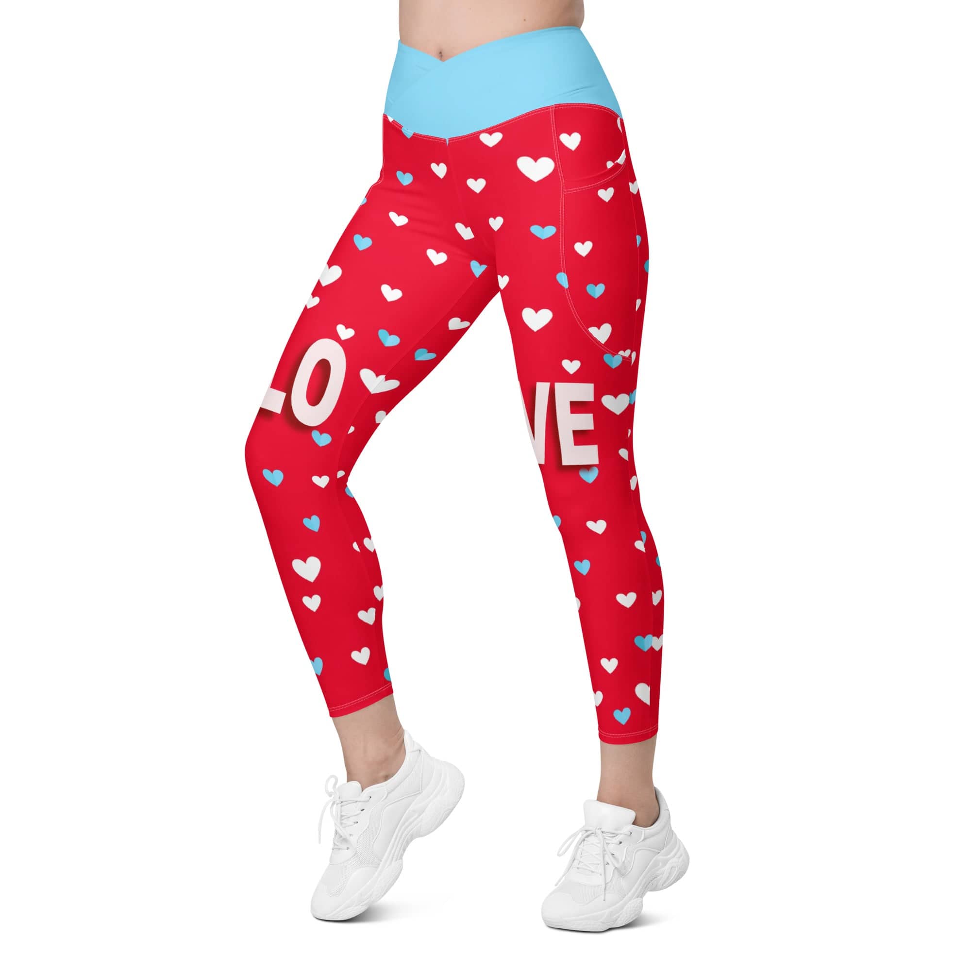 Love Pop Crossover Leggings With Pockets