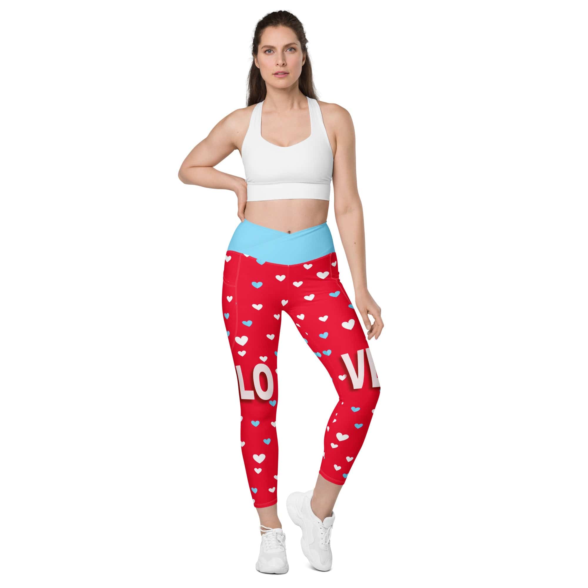 Love Pop Crossover Leggings With Pockets
