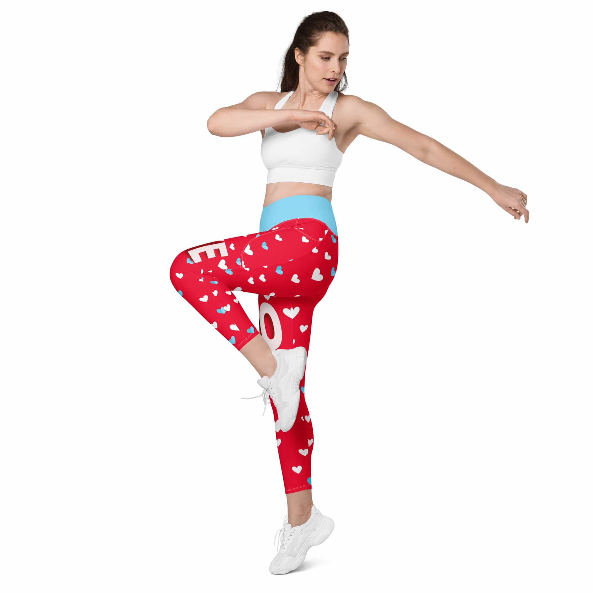 Love Pop Crossover Leggings With Pockets