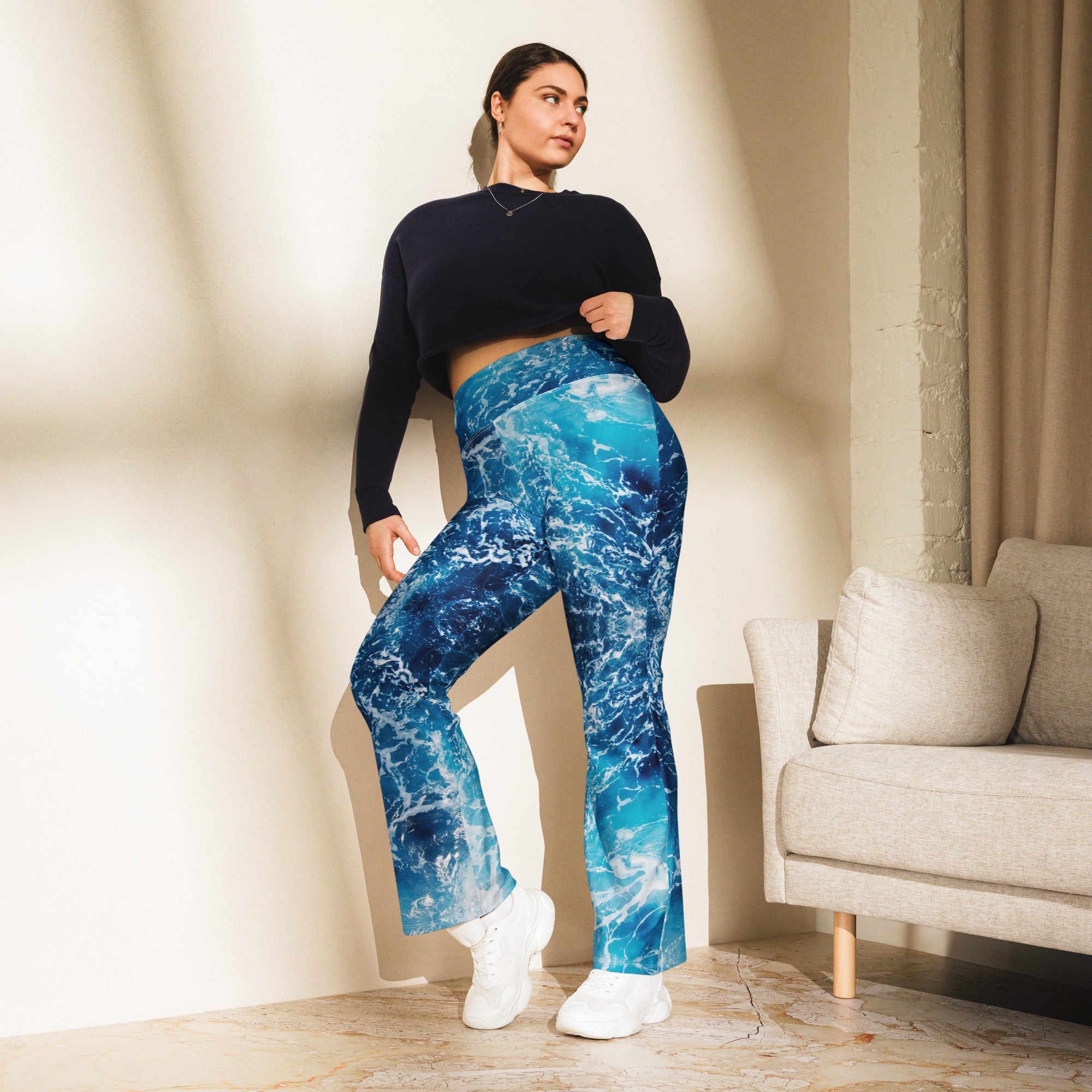 Lovely Ocean Flare Leggings