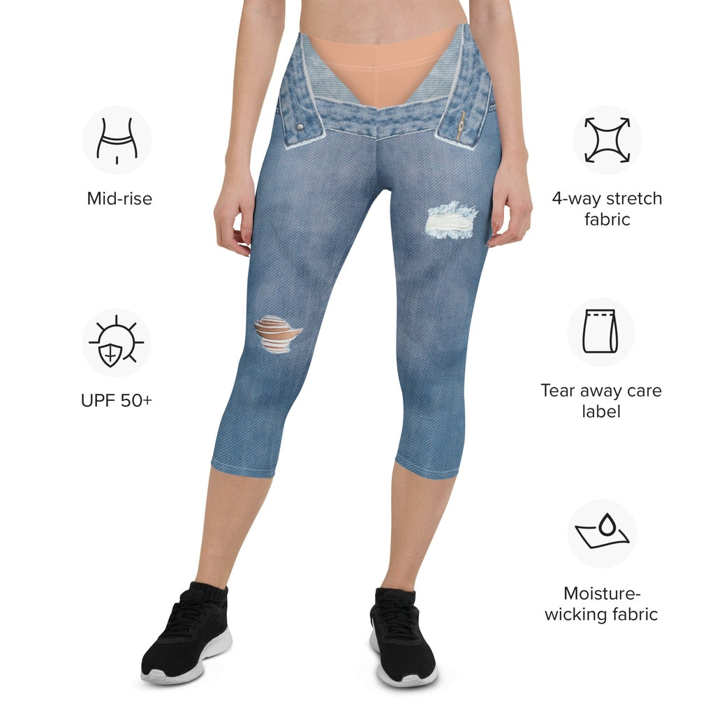 Low Rise Denim Capris