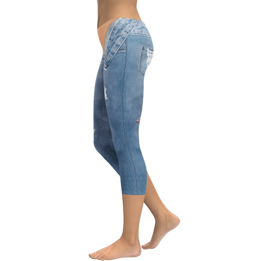 Low Rise Denim Capris