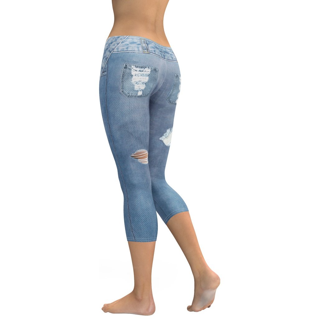 Low Rise Denim Capris