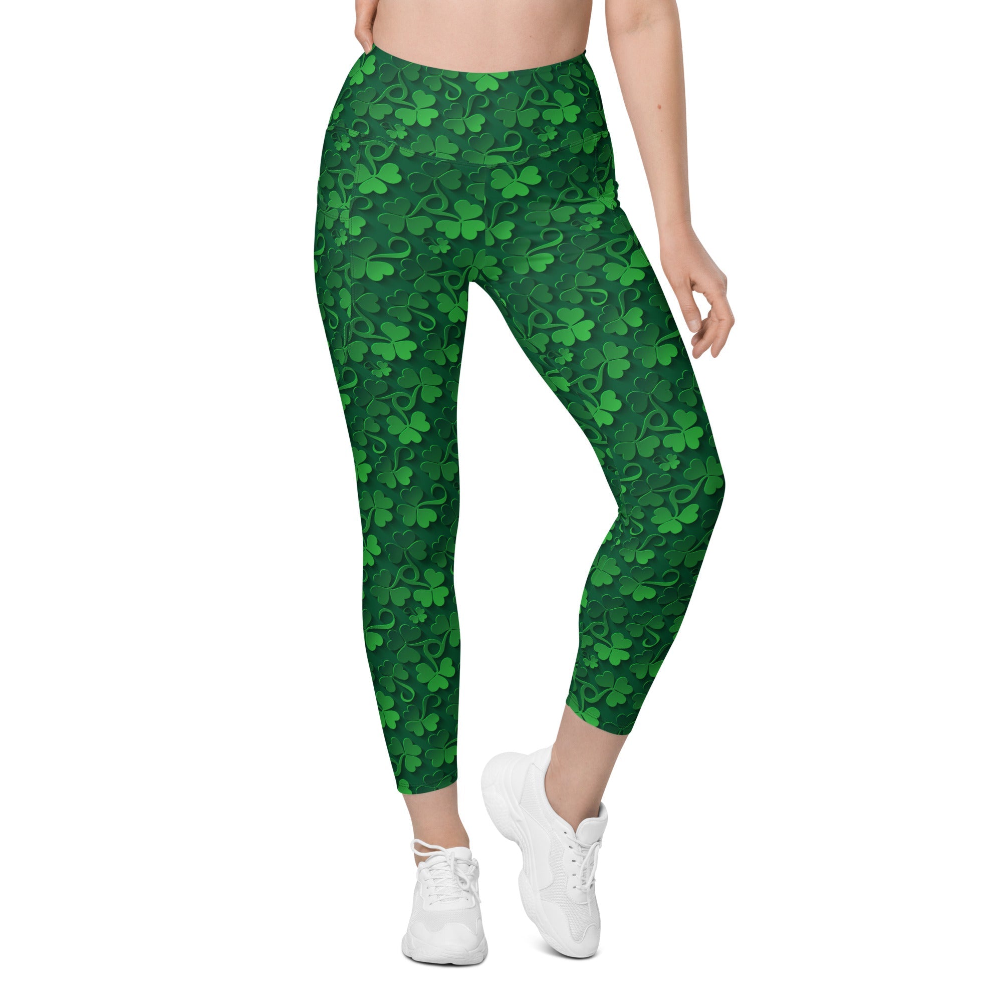 Lucky Shamrock Leggings With Pockets