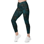 Luxe Floral Crossover Leggings With Pockets