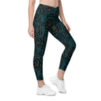 Luxe Floral Crossover Leggings With Pockets