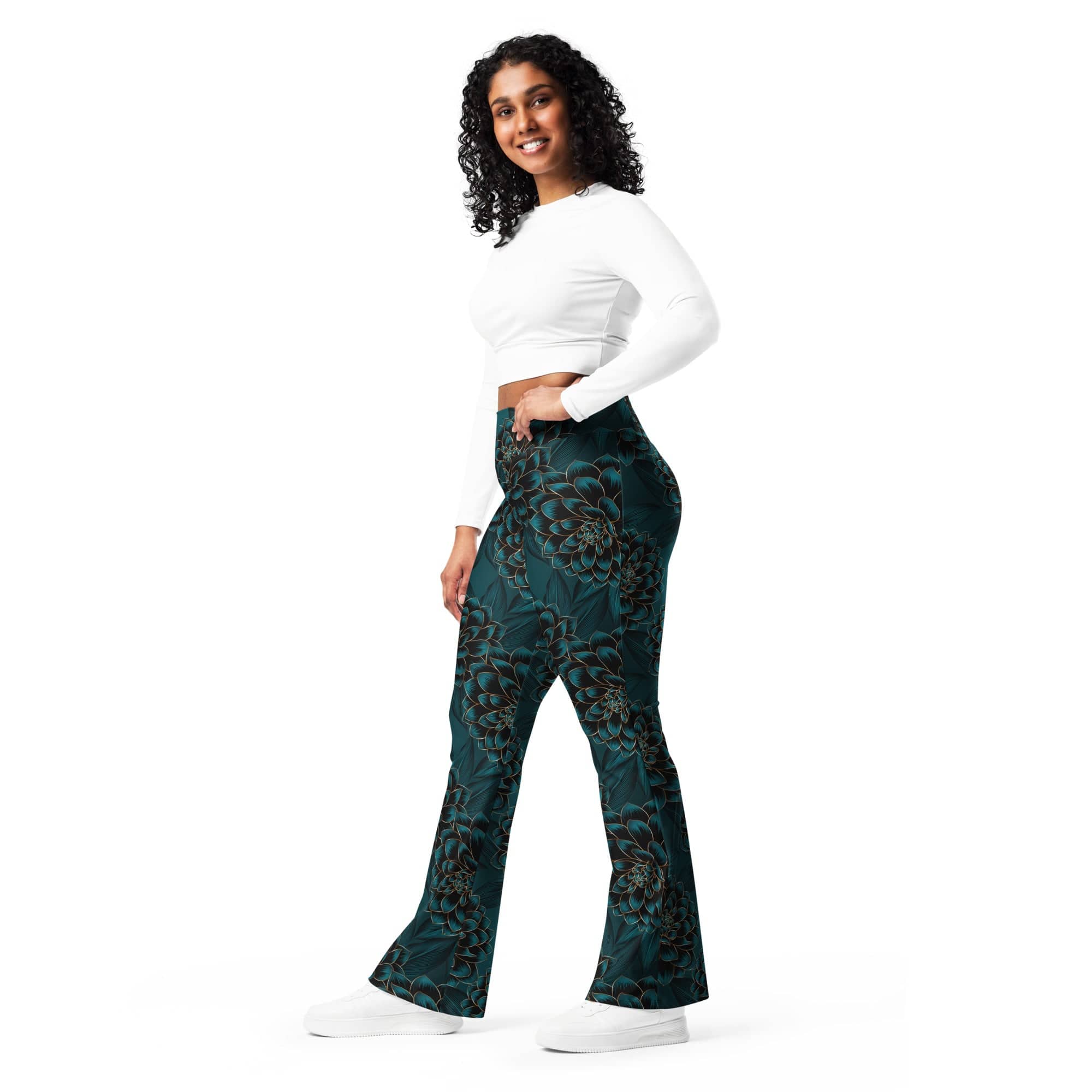 Luxe Floral Flare Leggings