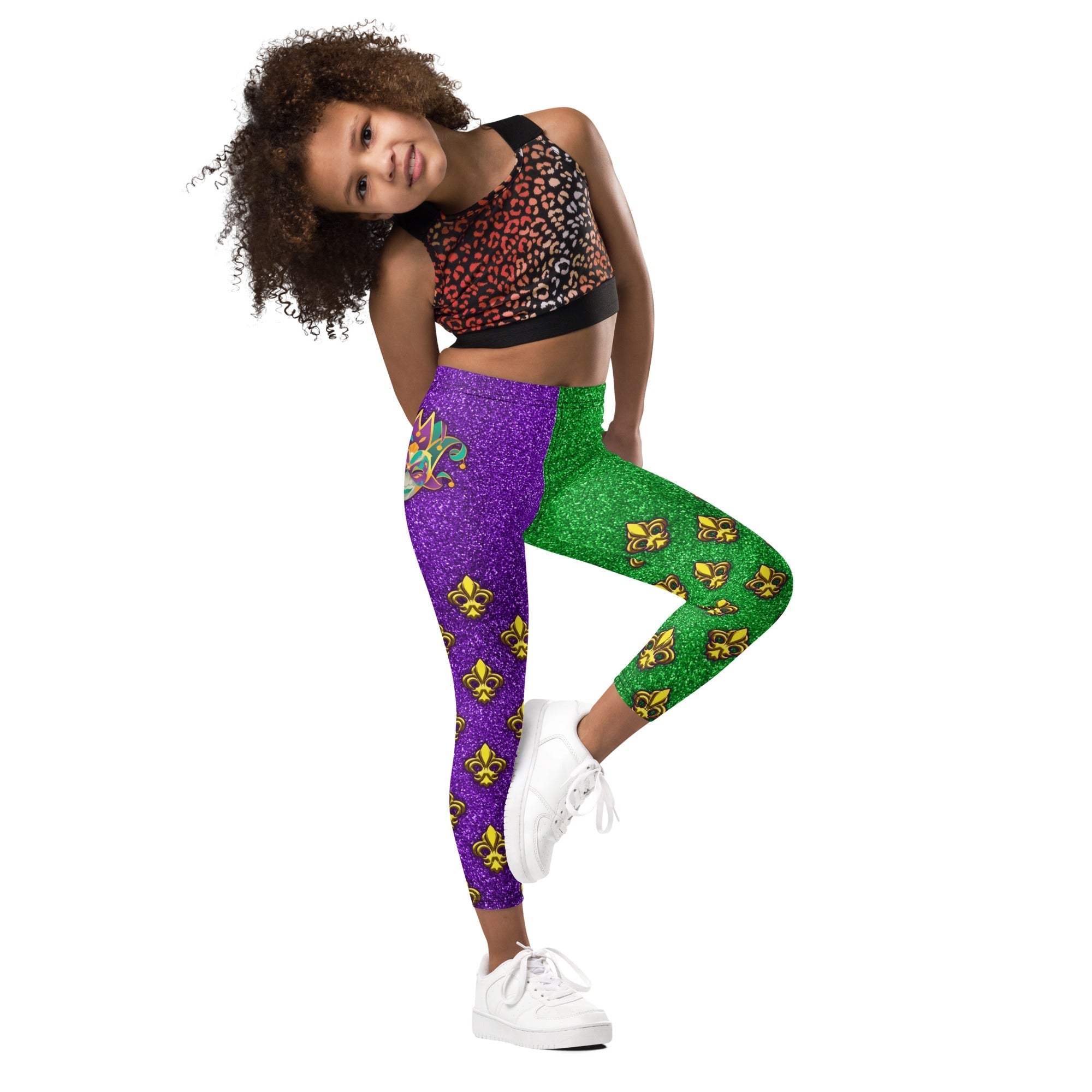 Mardi Gras Mask Kid's Leggings