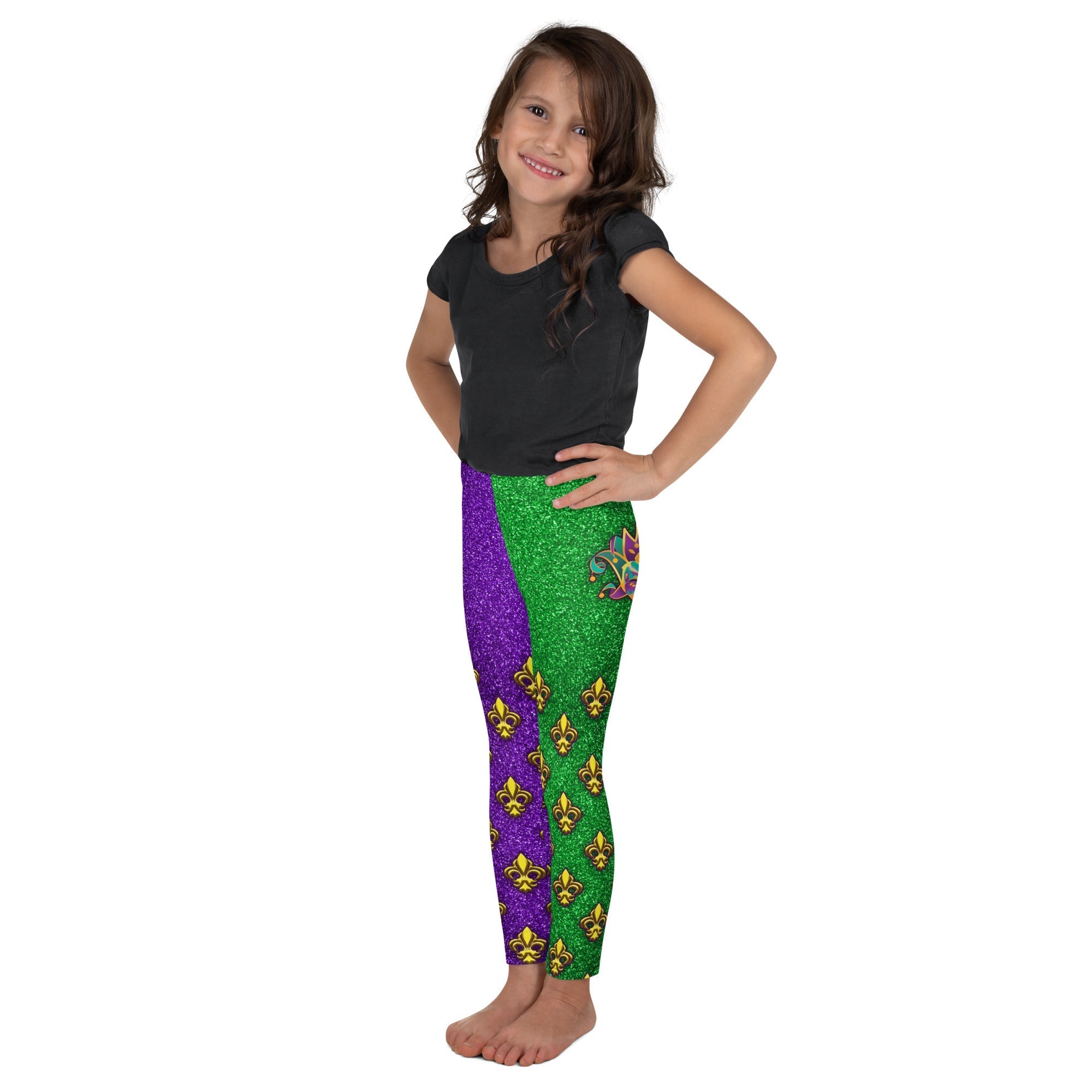 Mardi Gras Mask Kid's Leggings