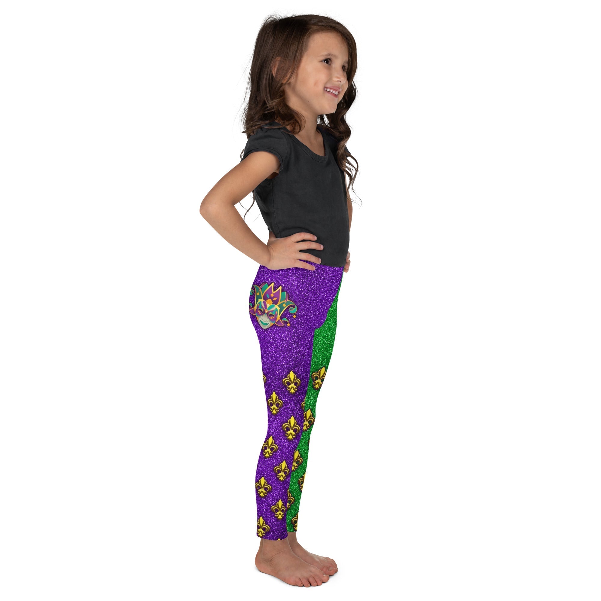 Mardi Gras Mask Kid's Leggings