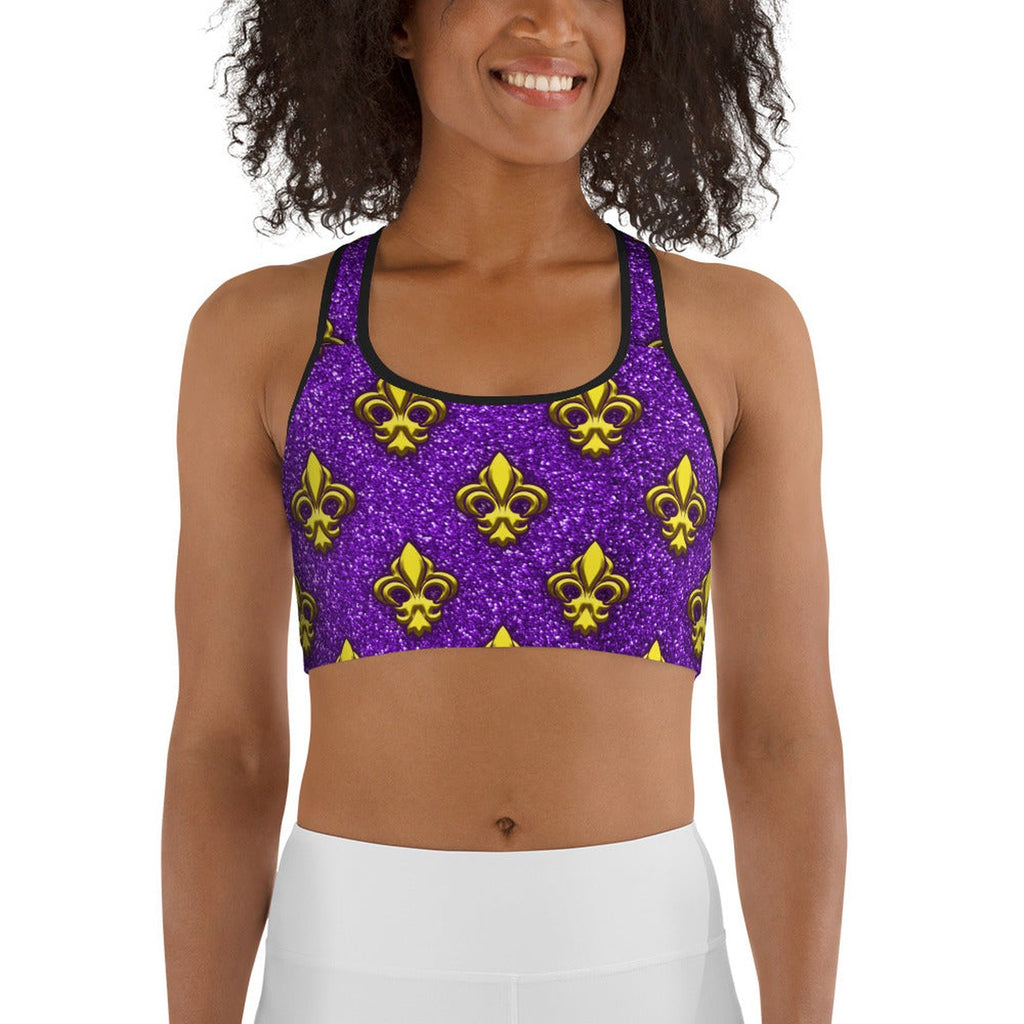 Mardi Gras Mask Sports Bra