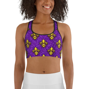 Mardi Gras Mask Sports Bra