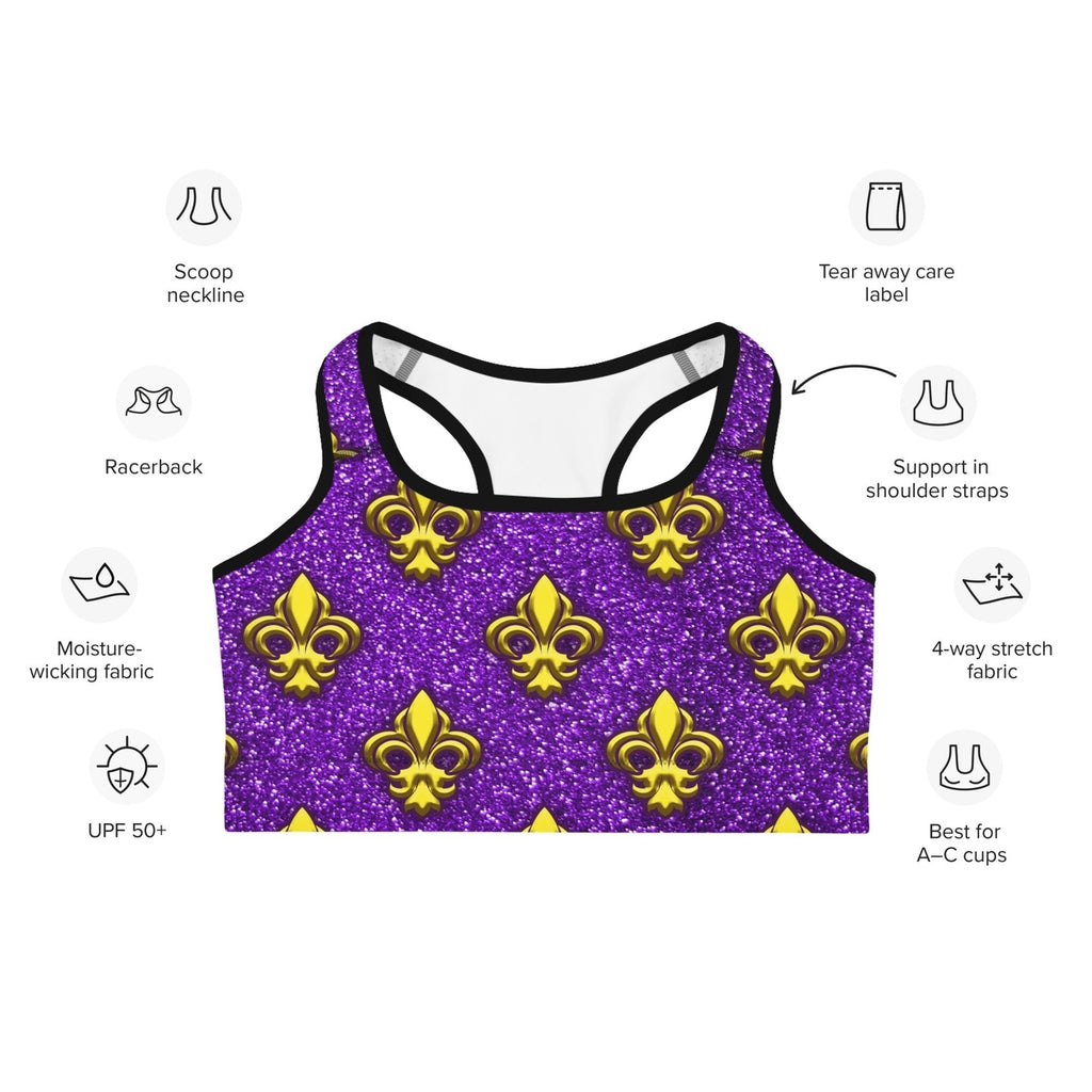 Mardi Gras Mask Sports Bra