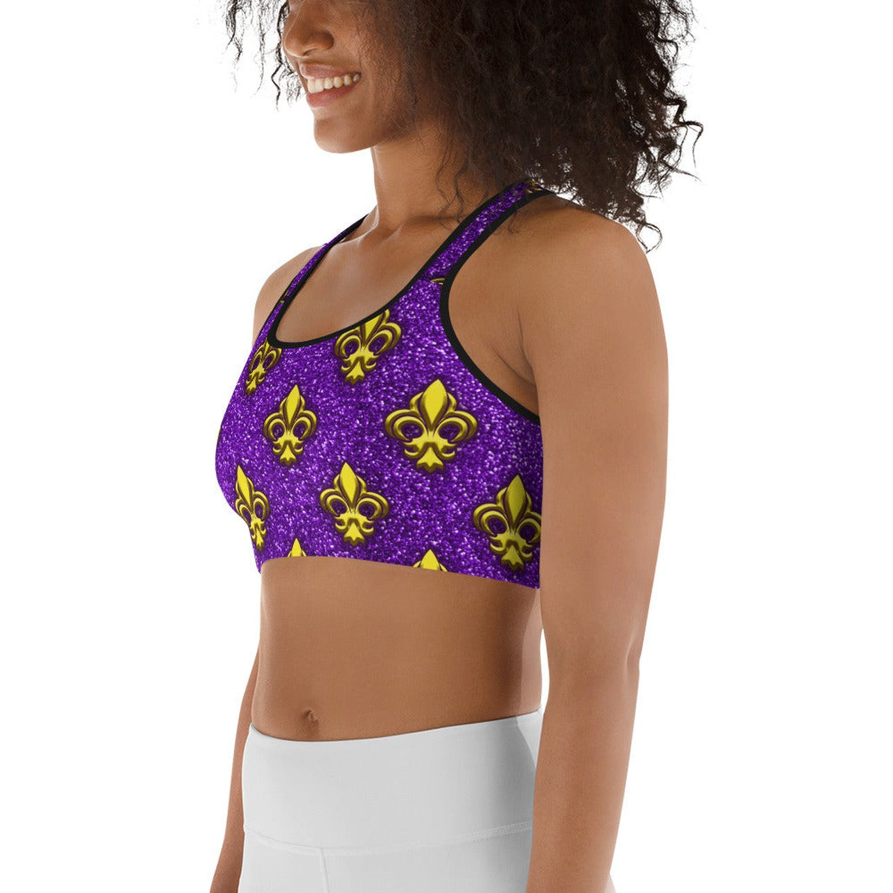 Mardi Gras Mask Sports Bra