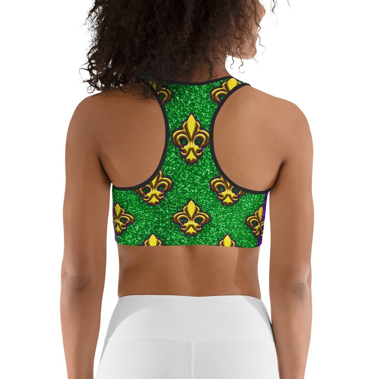Mardi Gras Mask Sports Bra
