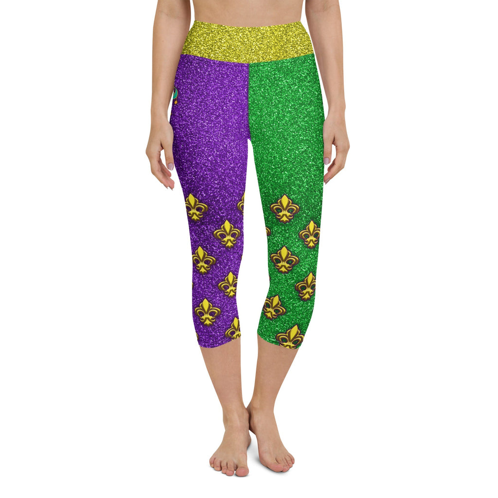 Mardi Gras Mask Yoga Capris